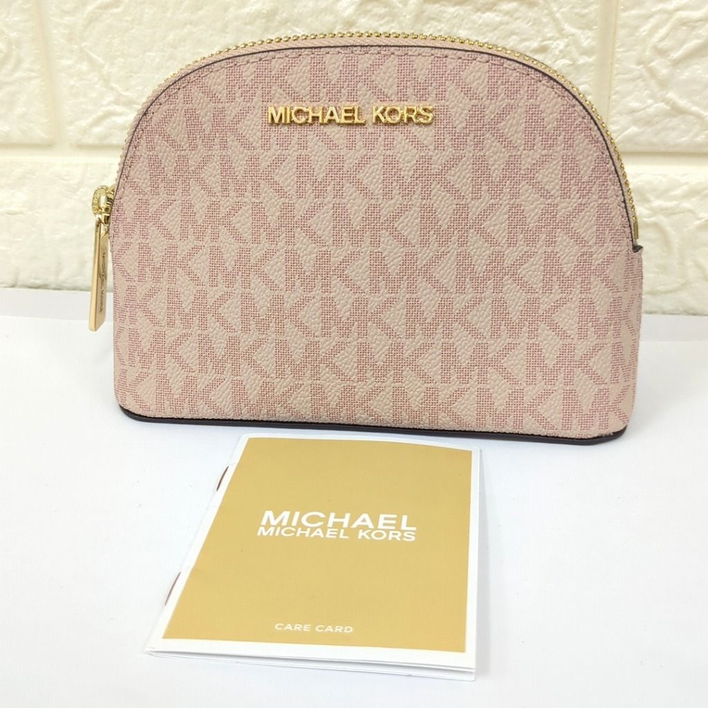☆ 新品　マイケルコースMICHAEL KORS ポーチピンクラメ メイクポーチ MICHAEL KORS マイケルコース ポーチ ピンク系 | チャーム付き