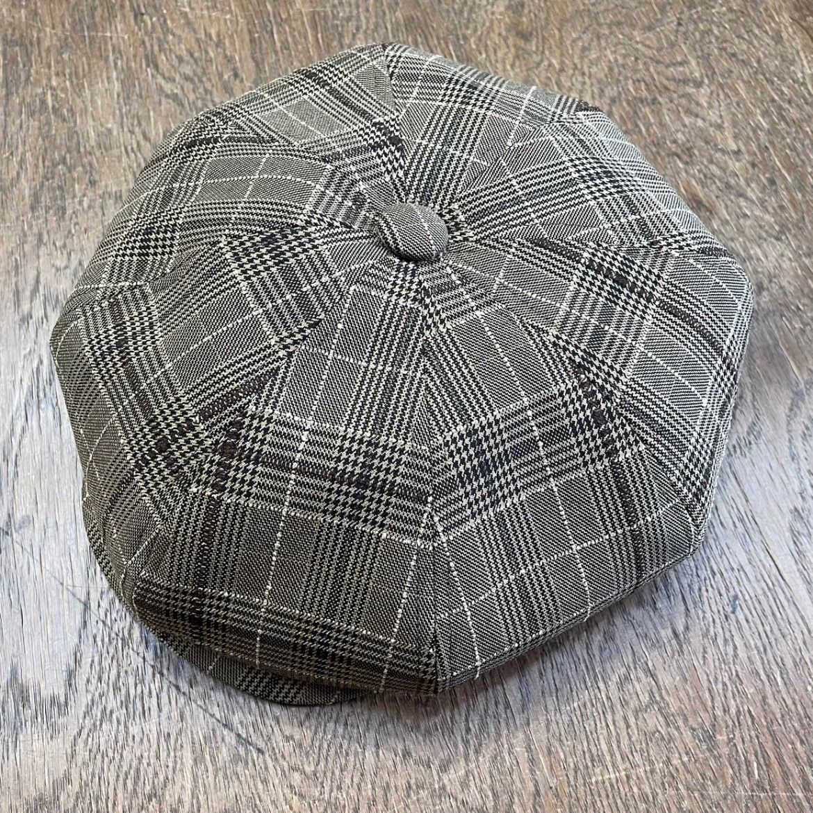 never trust グレンチェック 8方ビッグキャスケット BROWN | BEIGE モッズ 昭和 レトロ