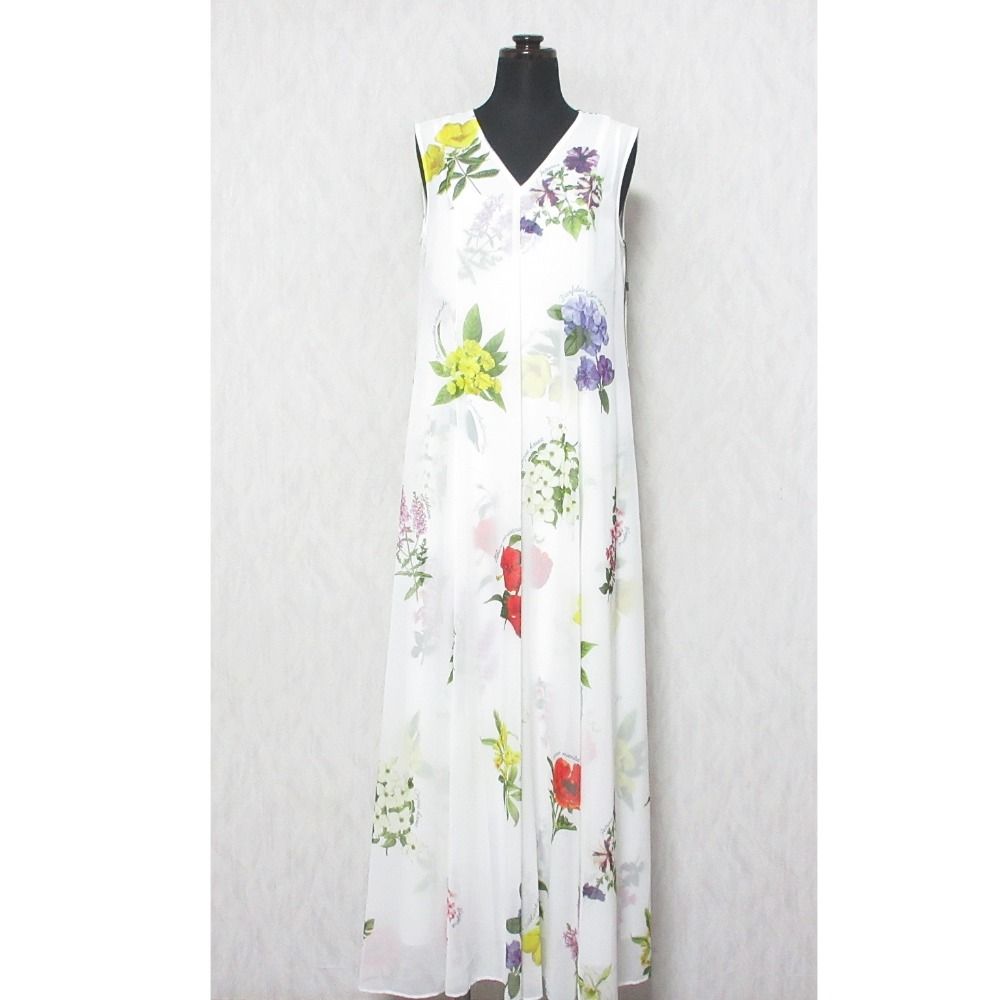 グレースコンチネンタル　ボタニカルレイヤードワンピース　ホワイト グレースコンチネンタル ボタニカルレイヤードワンピース