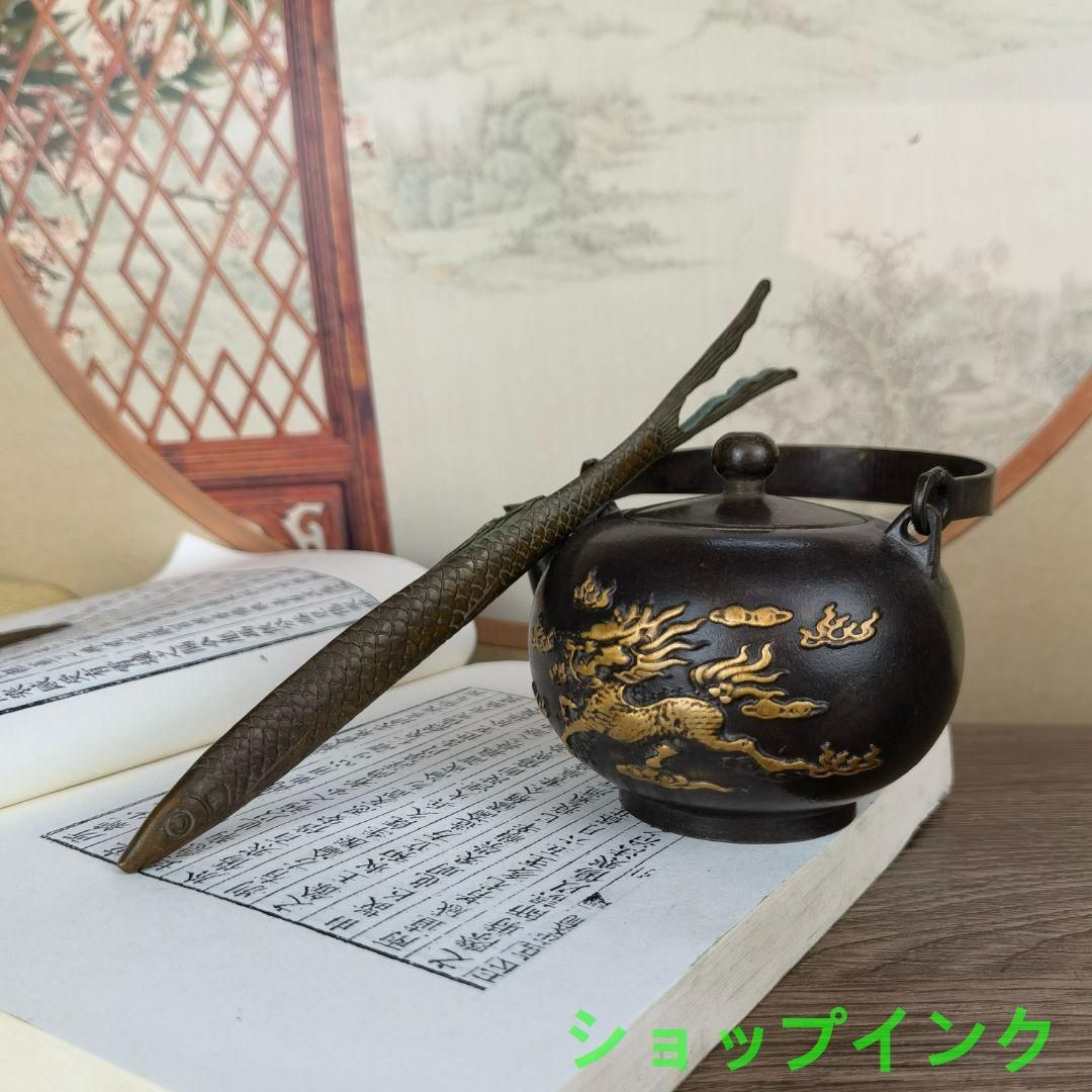 銅 細工 茶道具 禅意茶皿 工芸品 美術品 置物 銅 細工 茶道具 香道具 蓋置 置物 知足常楽 つがい 銅製 工芸品