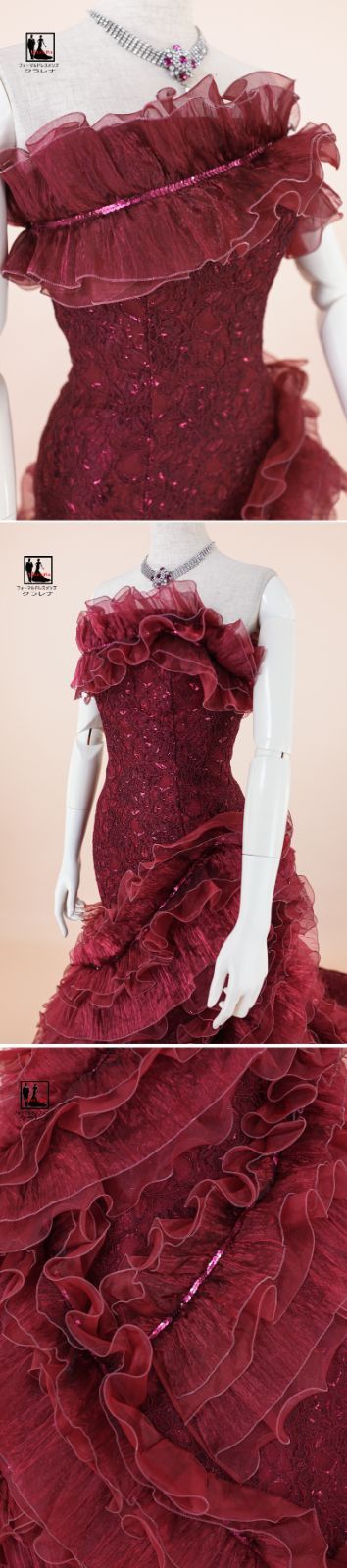 クラレナの チョーカー イヤリング付き KOKI ワインレッド マーメイド  