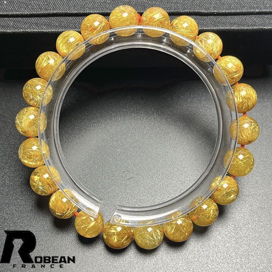 在庫切れ 逸品 EU製 定価25万円ROBEAN・極!極満針ルチルクォーツブレスレット パワーストーン 天然石 綺麗 金運 お守り ギフト プレゼント 8.3-8.8mm MK108138