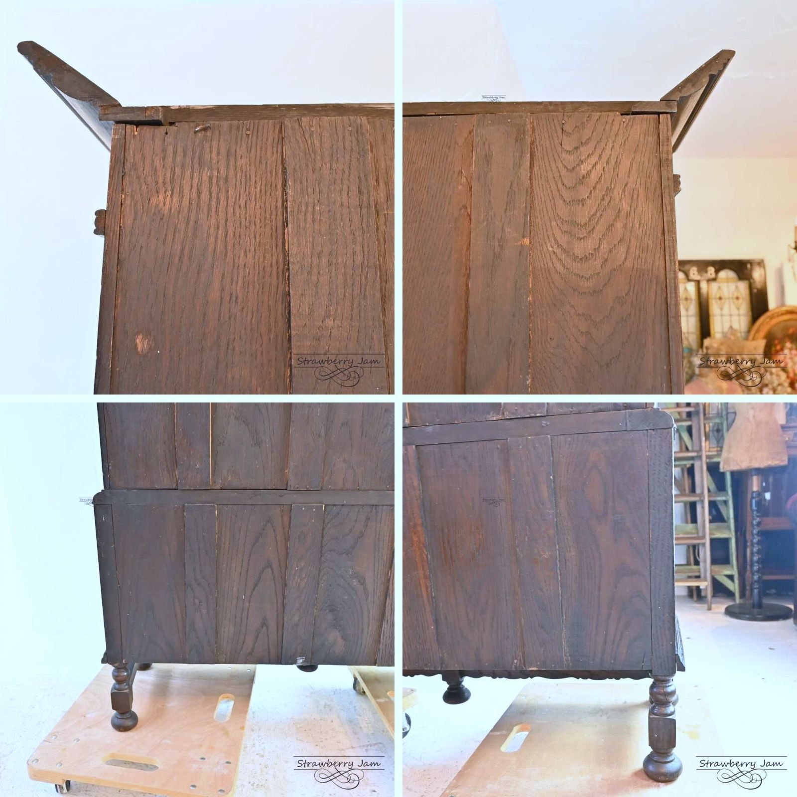 L3612-93 英国アンティーク オーク ガラスキャビネット 食器棚 本棚 L3612-93 英国アンティーク オーク ガラスキャビネット 食器棚