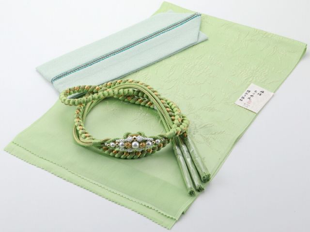 刺繍レース重ね衿 レース半衿 レース帯揚げ パール帯締め お花の帯飾り