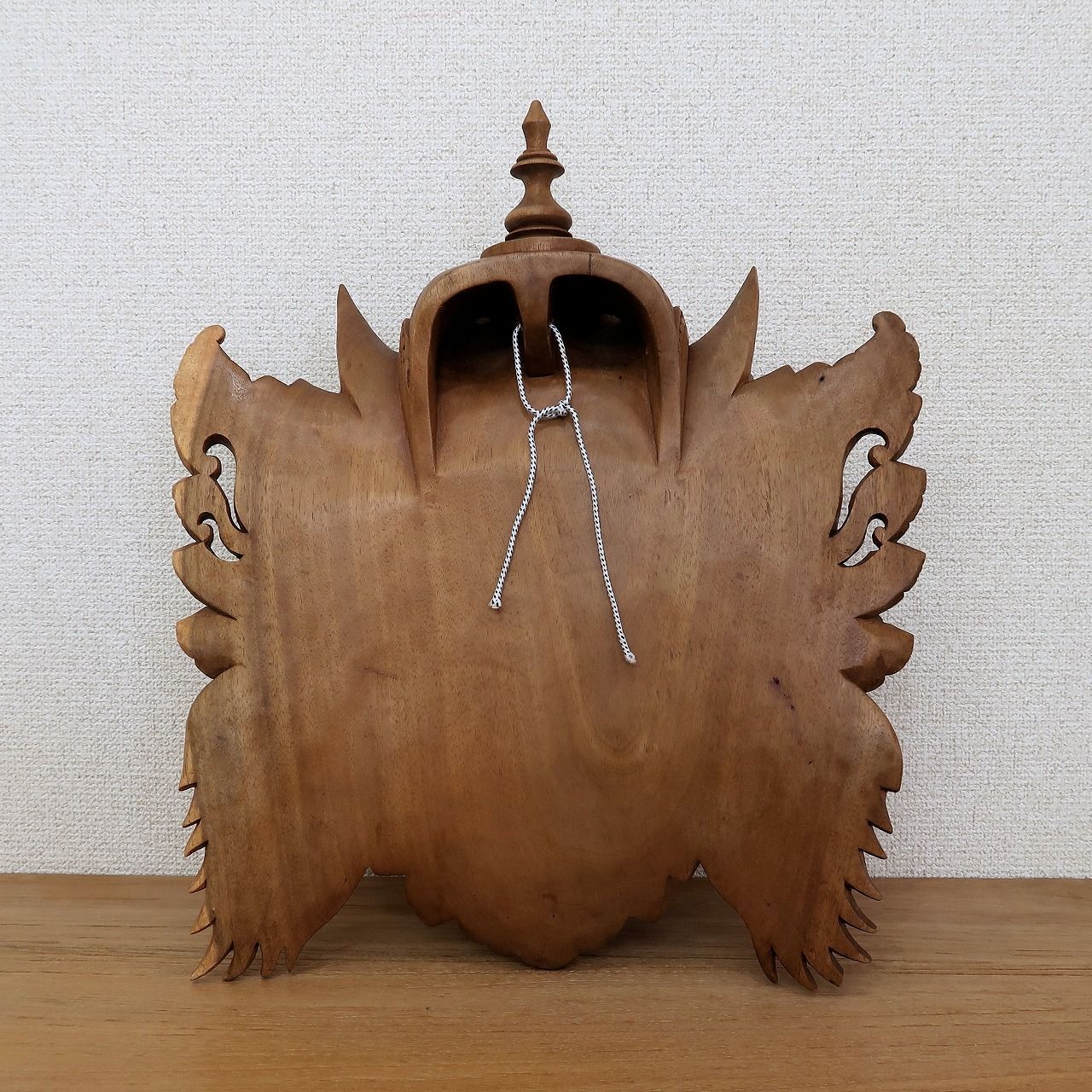 ガネーシャのお面 35X18X40 アカシア無垢材 木彫りレリーフ 木製