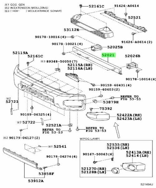 トヨタ 純正 FJ クルーザー フロントバンパ リインホースメント REINFORCEMENT FRONTBUMPER 52021-35080 TOYOTA LEXUS Genuine JDM