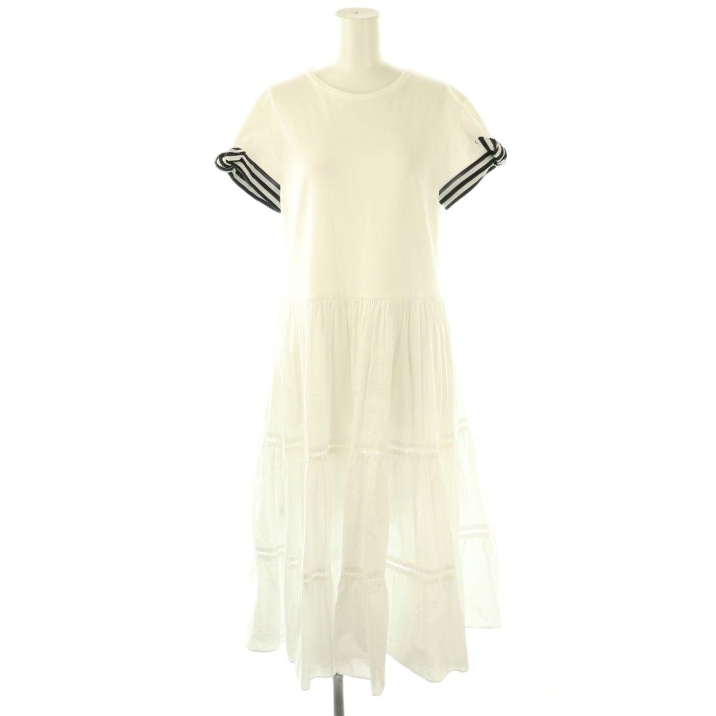 ボーダーズアットバルコニー BORDERS at BALCONY BALLERINA TEE DRESS ワンピース ロング 半袖 38 ホワイト HK OS
