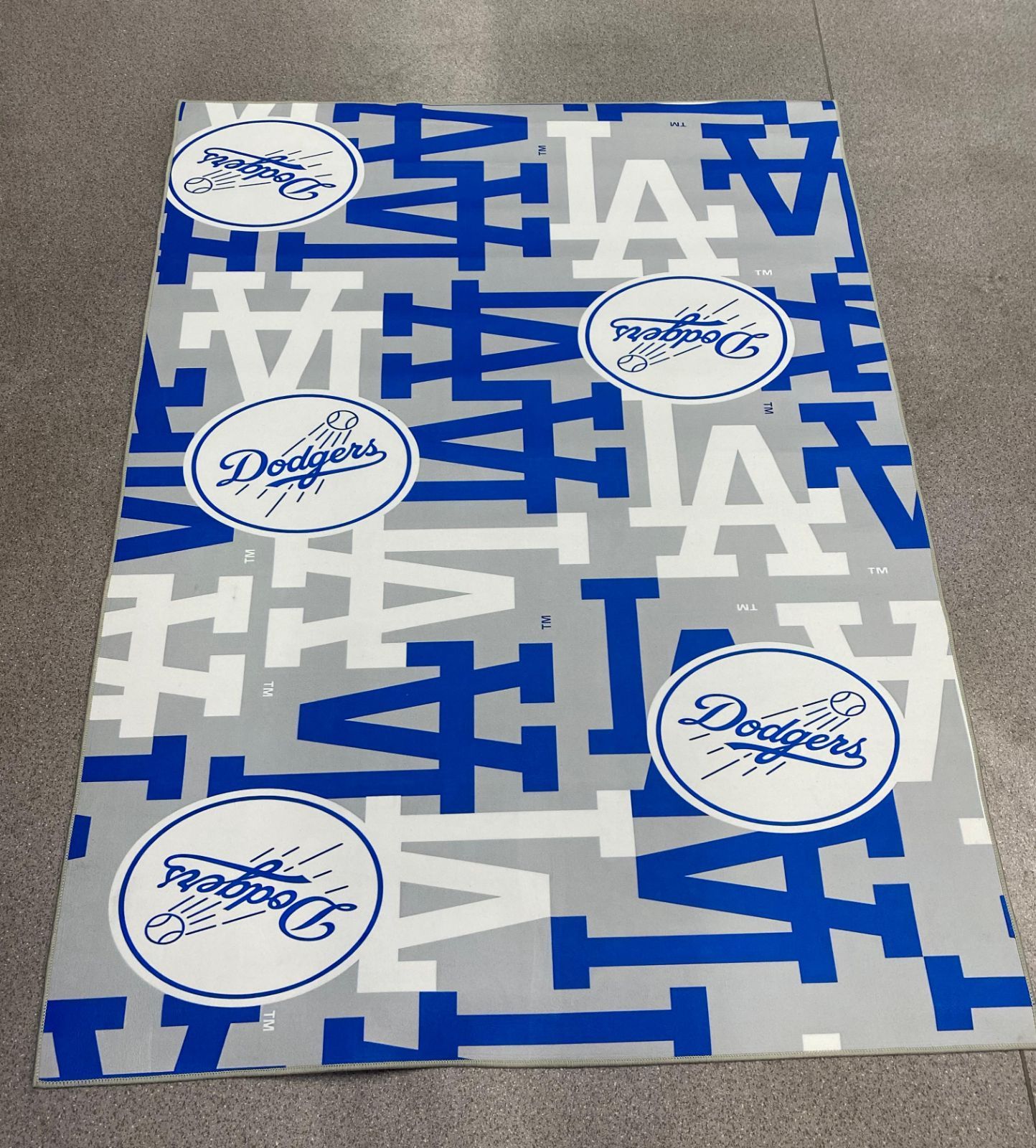 MLB ロサンゼルス ドジャース　ベースボール　カーペット　160cm×120cm　フロアーマット