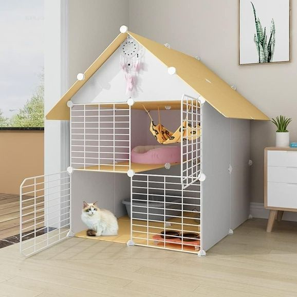 猫ケージ 大型 折りたたみ キャットケージ ドア付き ワイド扉 ペットケージ 小動物ケージ 多頭飼い 猫 ケージ 猫ゲージ ネコドア キャット