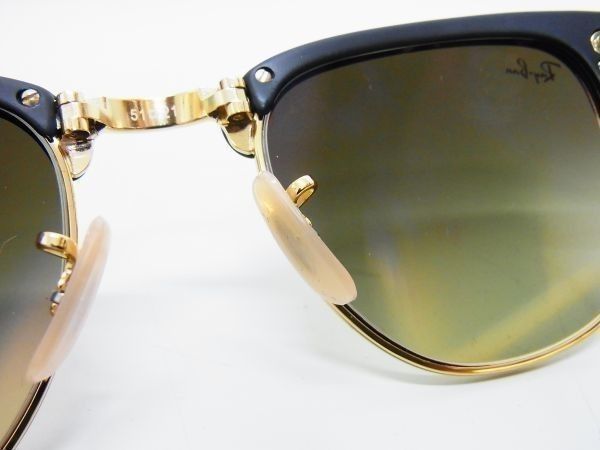 限定★RayBan レイバン★Clubmaster Folding 折畳式 サングラス★51【RB2176  901-S/7O】マットブラック黒/ピンクミラー【本物保証】ミラリジャパン