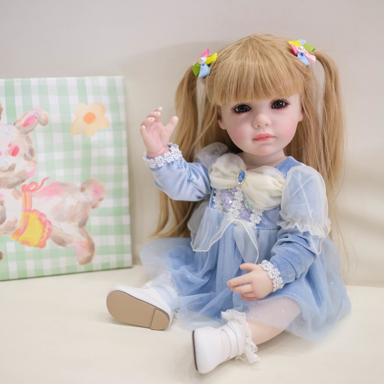 赤ちゃん 人形 Reborn Doll 55cm 赤ちゃんリボーンドールデビュー フルシリコンドール ビニールリアル シリコンリボーンベビードールベビードール 赤ちゃん人形女の子プリンセス服手作りのクリスマスの誕生日プレゼント 最高な贈り物でしょう r21