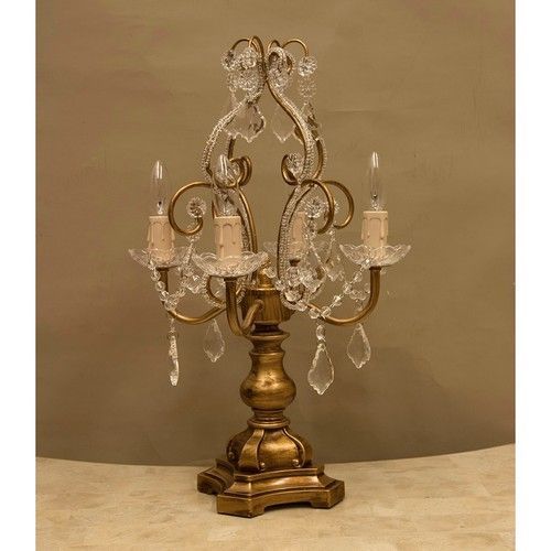 LED電球対応☆ガラスシャンデリア☆4灯テーブルランプ ケウェウス