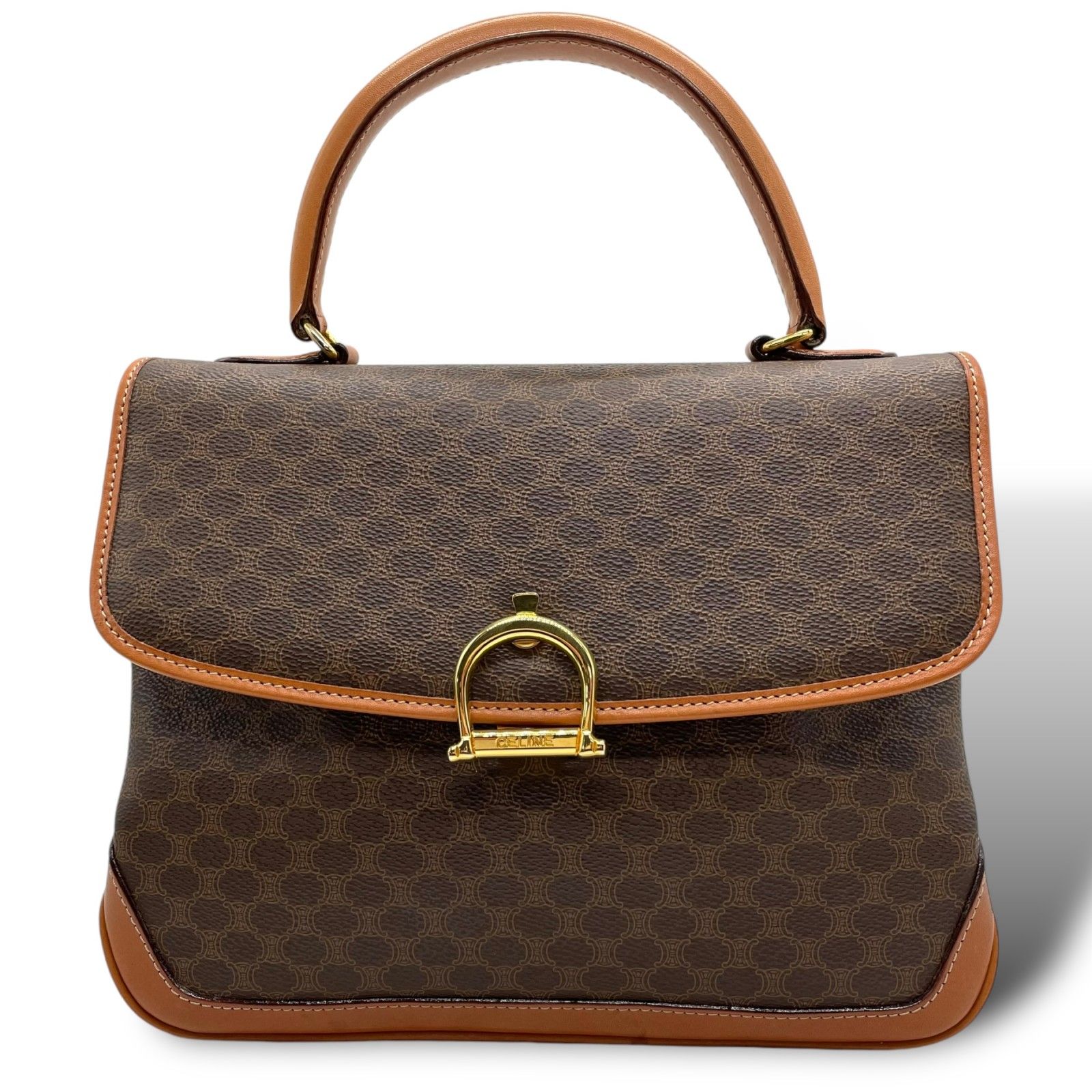 希少　CELINE　マカダム　ハンドバッグ　金具 極美品✨希少 CELINE マカダム ハンドバッグ ターンロック