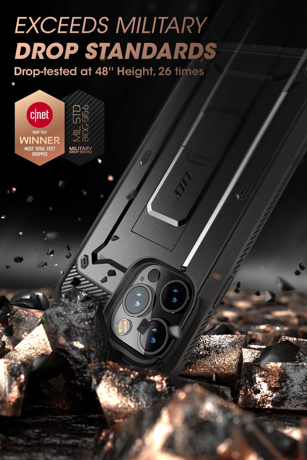 即日発送SUPCASE iPhone14Pro ケース 6.1インチ 2022 全面保護 耐衝撃性 米軍事規格取得 ケースと液晶保護フィルム一体型 防塵 腰かけクリップ付き スポーツ UBProシリーズ