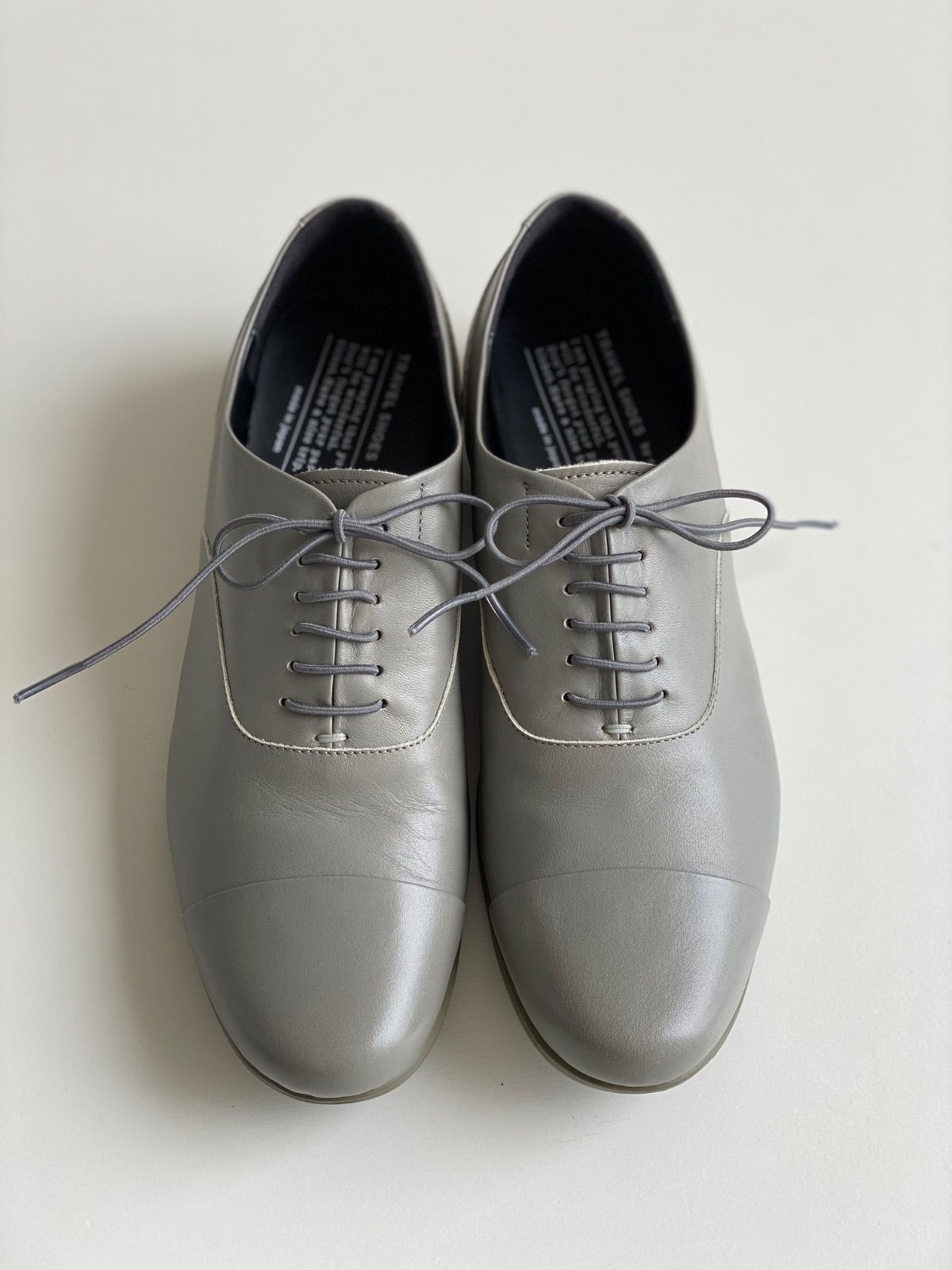 travel shoes by chausser 37 美品 TRAVEL SHOES by chausser レースアップシューズ TR-001 グレー