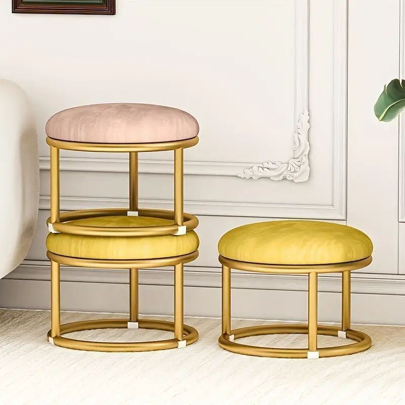 ロー スツール 円形 コンパクト スタッキング オットマン おしゃれ かわいい インテリア ミニ チェア キッズ チェア 椅子 ピンク Yyjt963