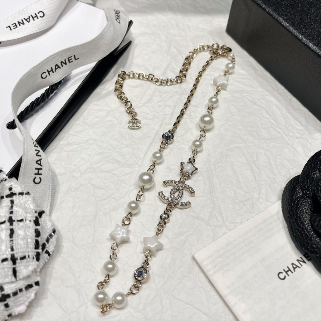 CHANEL シャネル パール クリスタル星 ネックレス