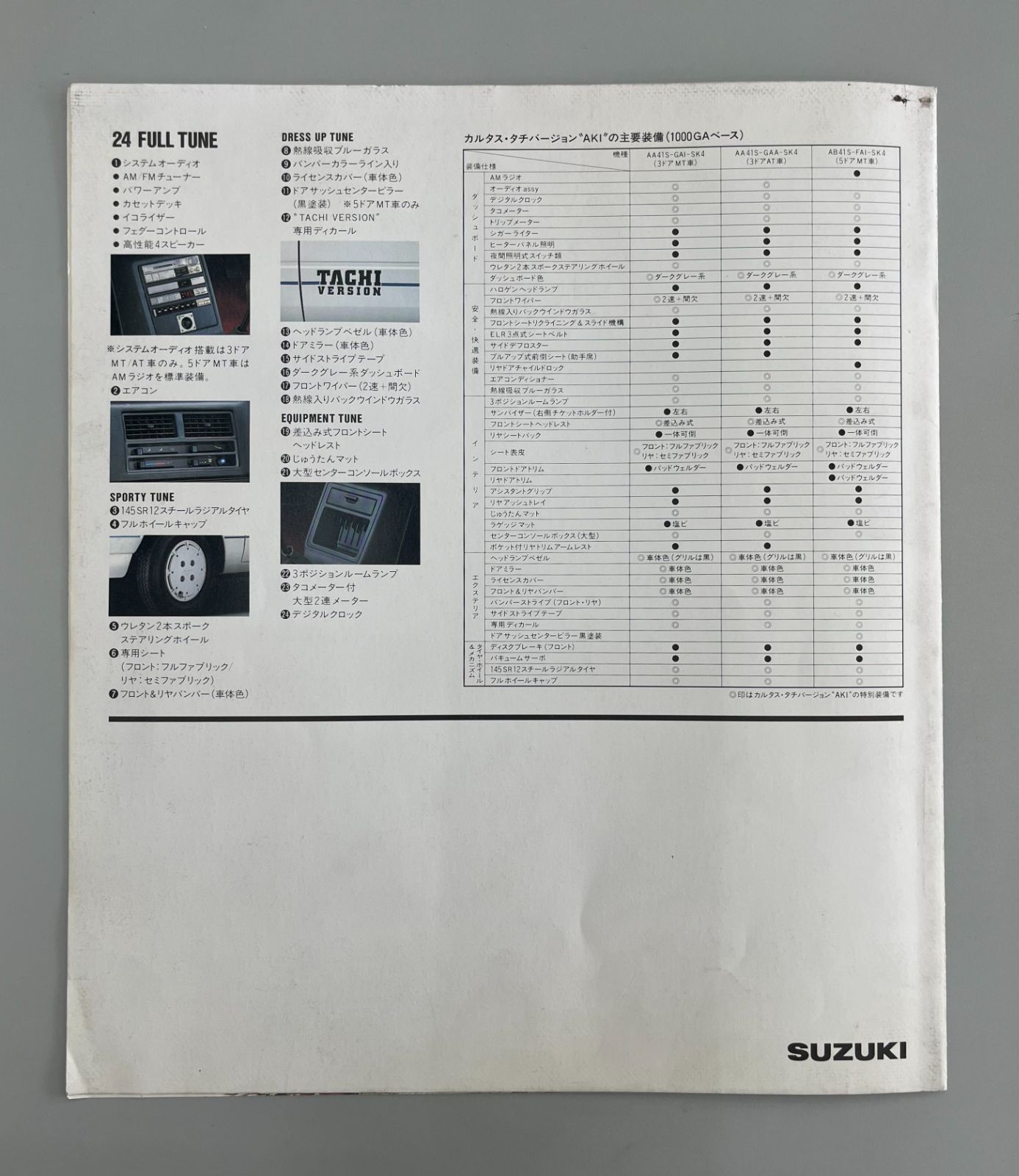 初代カルタス AA41系 TACHI VERSION カタログ《2種セット