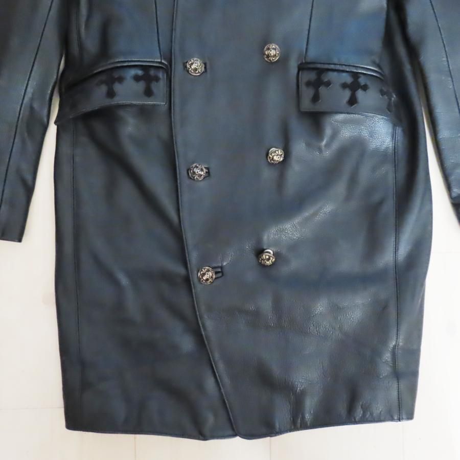 S09 A&G エーアンドジー クロス SVスカルボタン レザー ロング