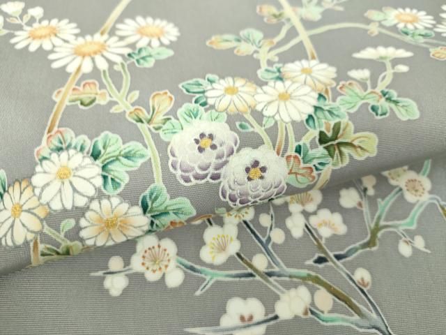 平和屋着物●上質な紬　色無地　薄鼠色　正絹　逸品　CAAS8527vf 平和屋着物○上質な紬 色無地 薄鼠色 正絹 逸品 CAAS8527vf