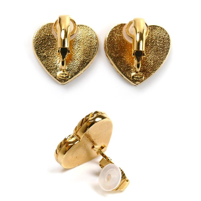 CHANEL シャネル GP ココマーク ハート イヤリング ABC742 10.6g  