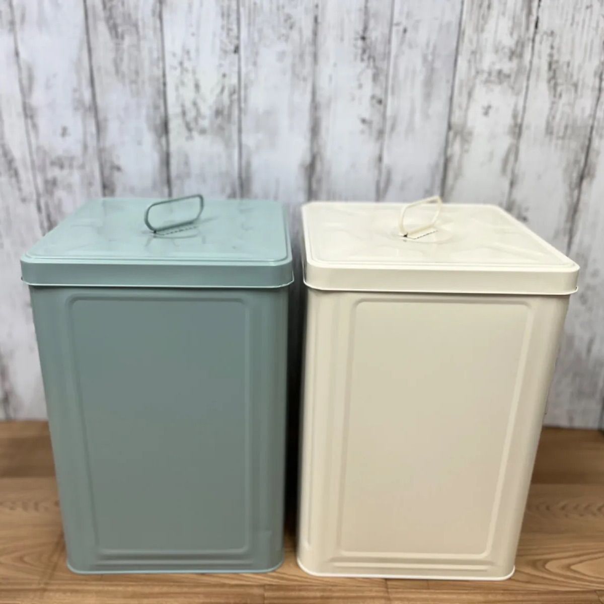 リメイク缶　出品前公開ページ　★8/16(土) 蓋付きリメイク一斗缶（取手付きダークグレー） 収納ボックス