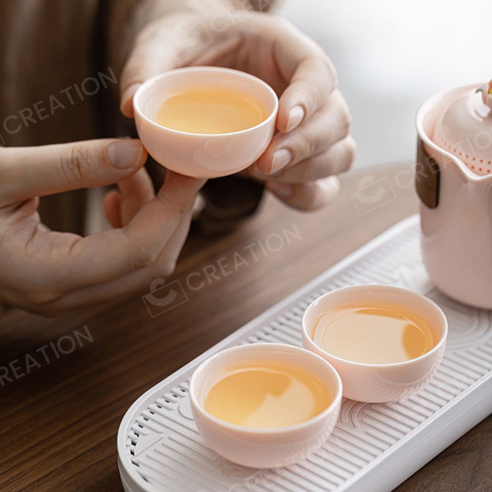 茶器セット おしゃれな立体花 7個セット 急須 湯呑 茶皿 茶缶