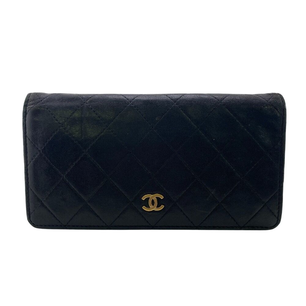 5%OFF フォロワークーポン CHANEL シャネル マトラッセ ロングウォレット 長財布 財布 ウォレット ブランド カード入れ 小銭入れ ブラック レディース