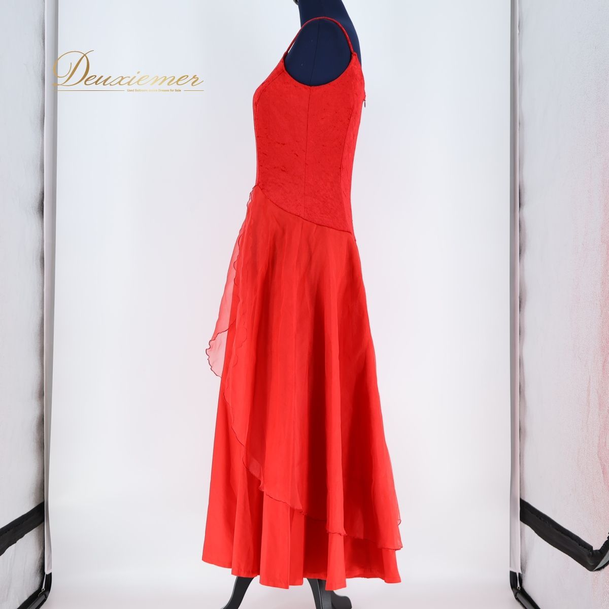 【美品 フラダンス衣装】レッド FANCY DRESS ワンピース ドレス 赤 フラダンス衣装】レッド FANCY DRESS ワンピース ドレス 赤 フリル