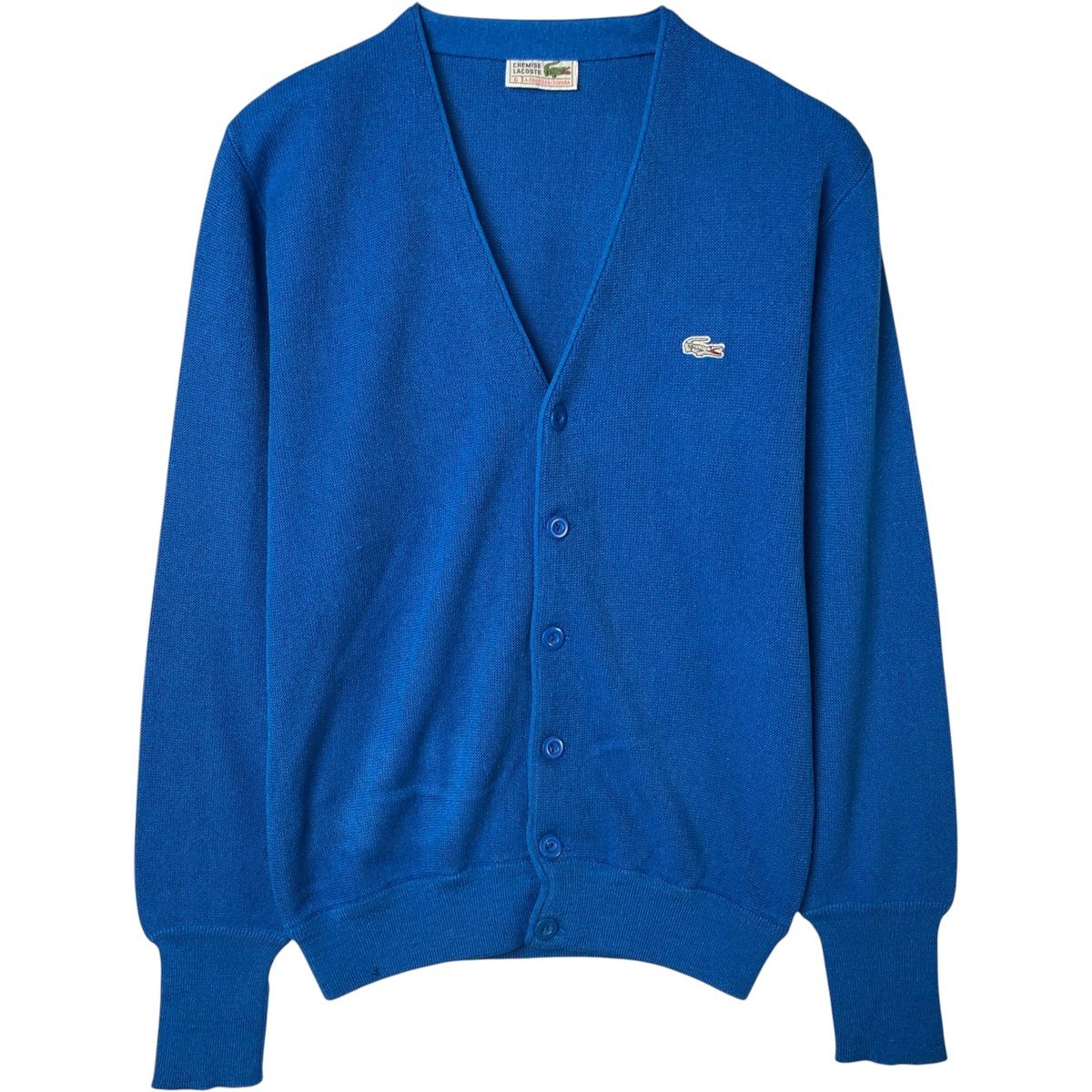 古着 80年代 ラコステ LACOSTE CHEMISE アクリルニットカーディガン 