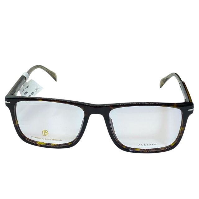 デイヴィッド ベッカム DB 1124 086 55 17 150 眼鏡 メガネ アイウェア スクエアフレーム ブラウン べっ甲 アセテート ロゴ DAVID BECKHAM