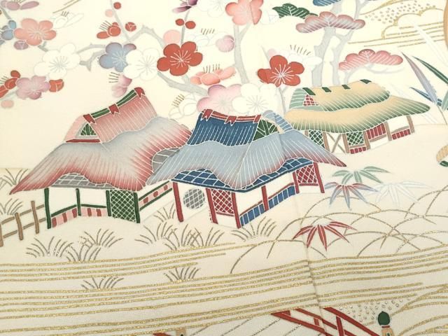 平和屋着物○訪問着 色紙重ね松竹梅文 金彩 正絹 逸品 CAAX5967gh