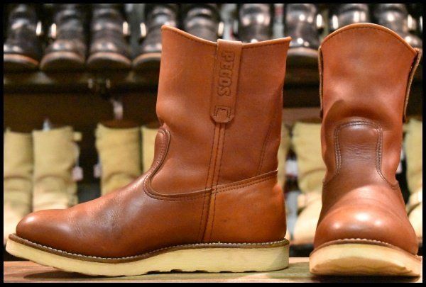8E 08年 レッドウィング 8866 ペコス 赤茶 オロラセット プルオン クッションソール ブーツ redwing pecos HOPESMORE FD201