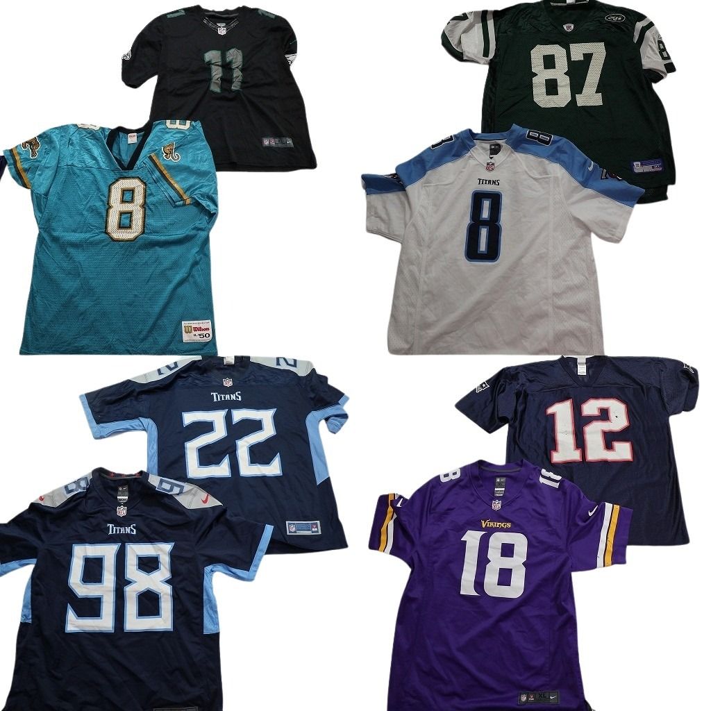 古着卸 NFL ゲームシャツ ユニフォーム 8枚セット メンズ XL ナイキ バイキングス タイタンズ 古着 NA6165