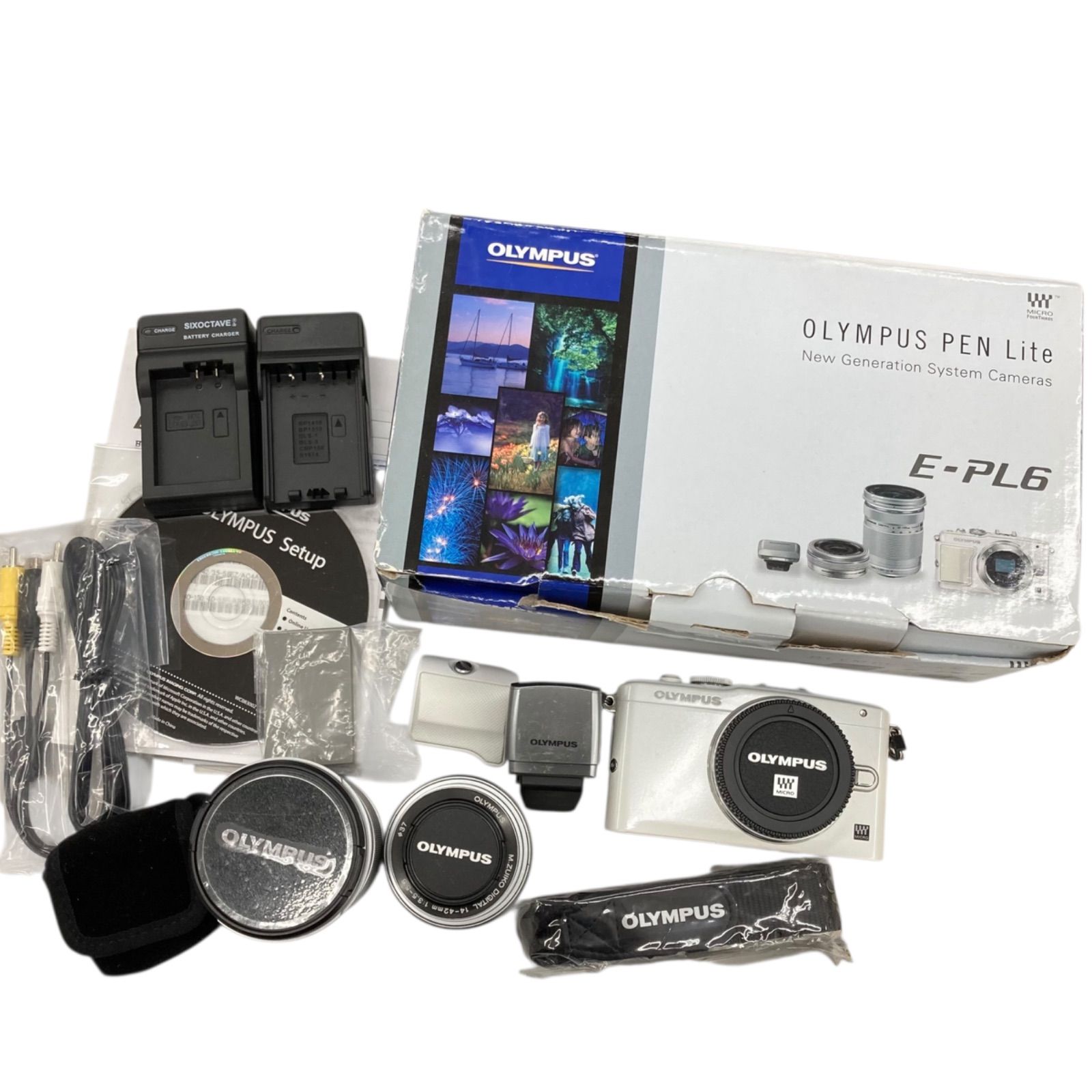 186000 現状品 OLYMPUS PEN Lite E-PL6 ダブルレンズキット