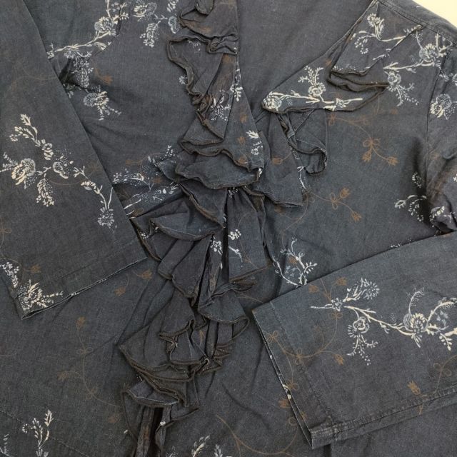 45R/45rpm 春まちプリントのフリルブラウス 定価46200円 ブラウス  