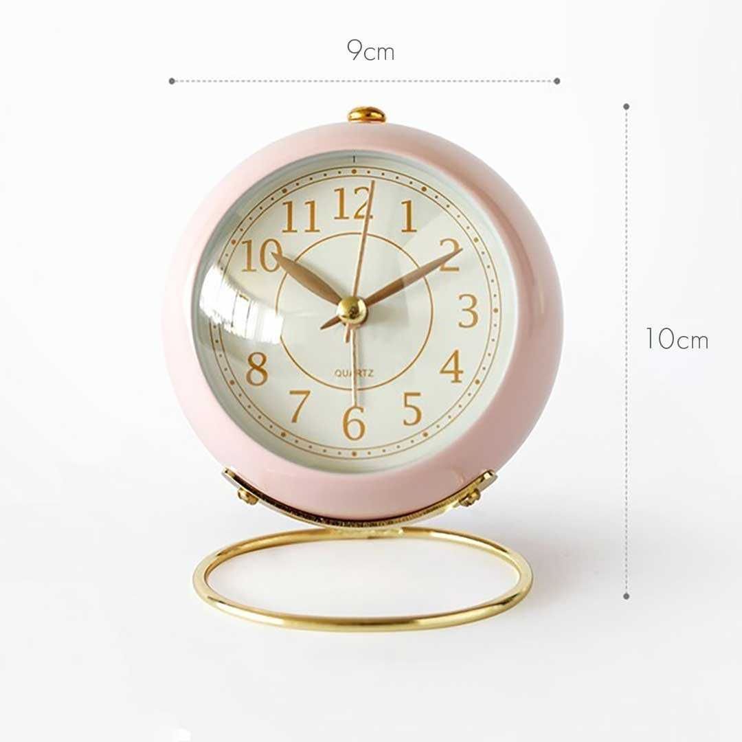 置き時計 小型 レトロ ゴールド台座 選べる4カラー シンプル デザイン