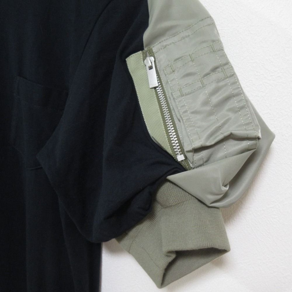 美品 24SS sacai サカイ Twill&Jersey Dress 異素材ドッキング