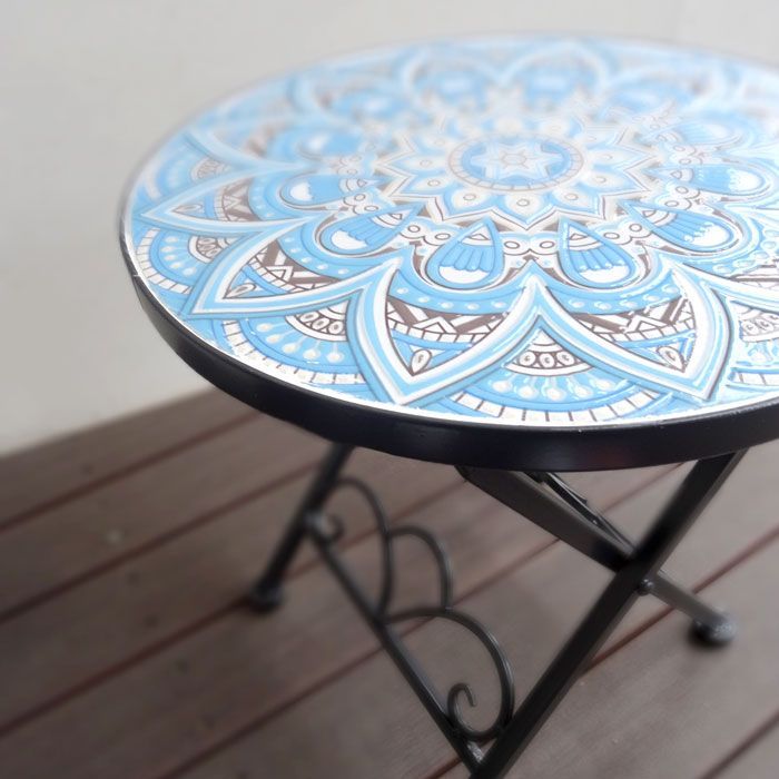 ガーデンテーブル ガーデンファニチャー テーブル ブルー 水色