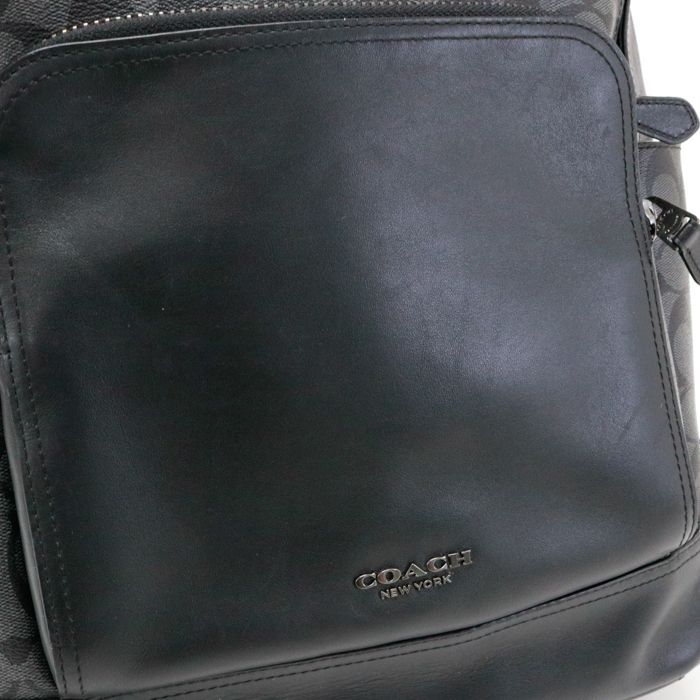 コーチ COACH グラハム バックパック PVC / レザー シグネチャー F38755 リュック デイパック ビジネスバッグ メンズ レディース  チャコール (グレー) / ブラック 中古 mbb06016 - メルカリ