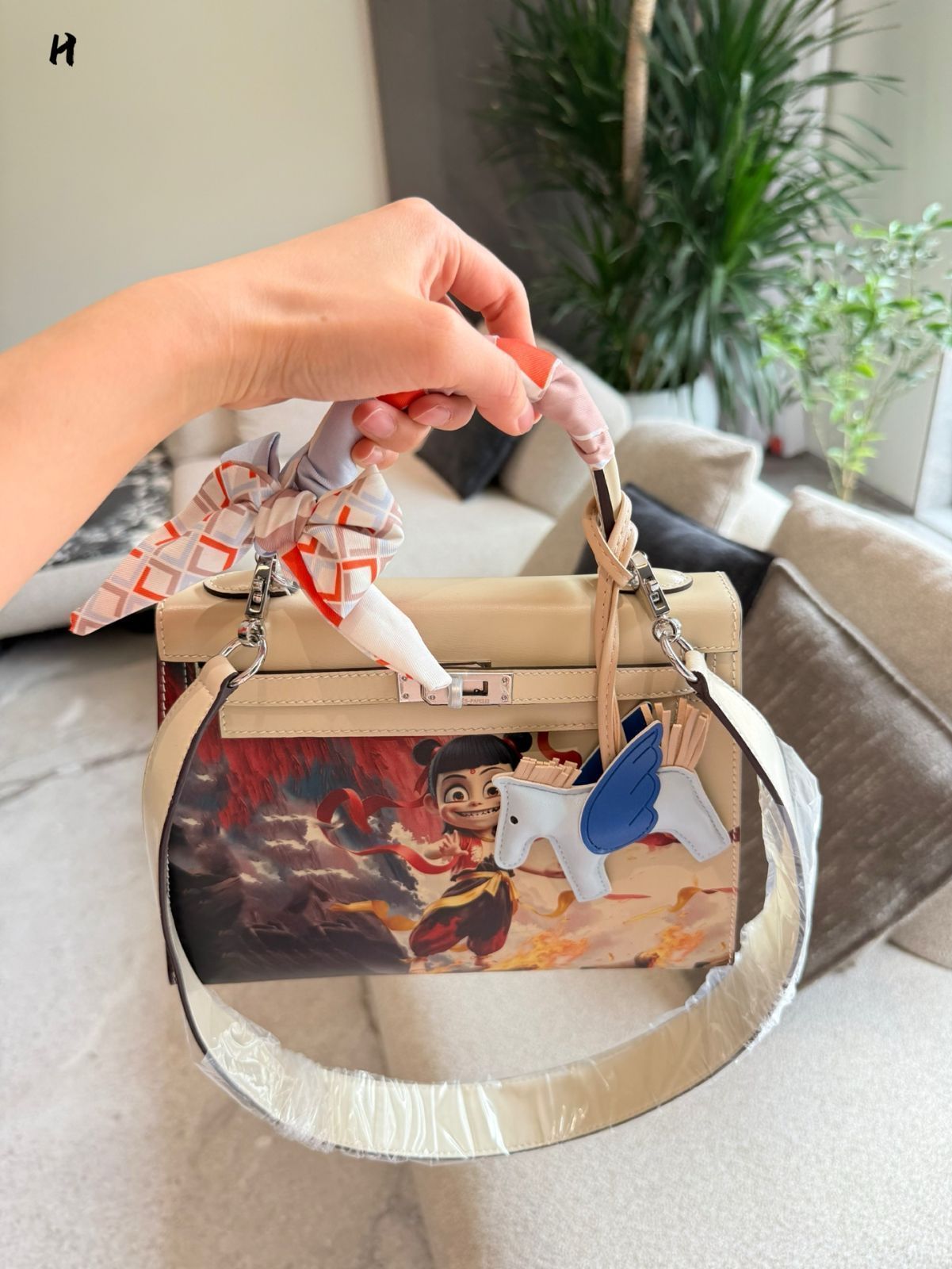 cleabazu プロフ必読 HERMES ケリー ボリード用ショルダー 今日特価】Herm?s Kelly Box Leather 25cm NEZHA Co-Branded