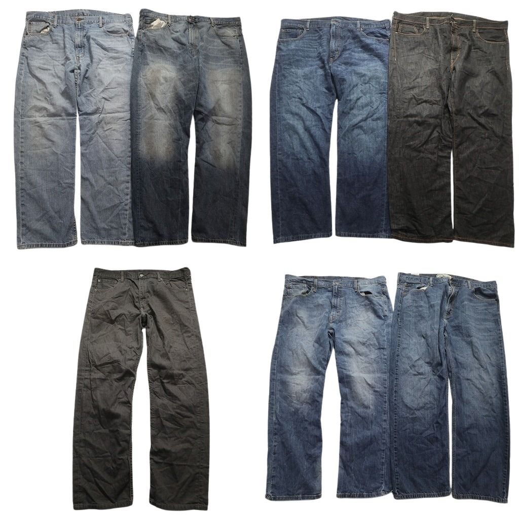 古着卸 リーバイス 569 デニム パンツ 7枚セット メンズ 36 |38 |40 |44 ブラックデニム インディゴ 古着 NA6516