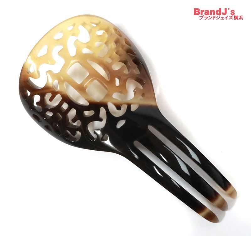 ♥ エルメス HERMES バッファローホーン かんざし ロカイユ Hロゴ モチーフ 髪留め |34351