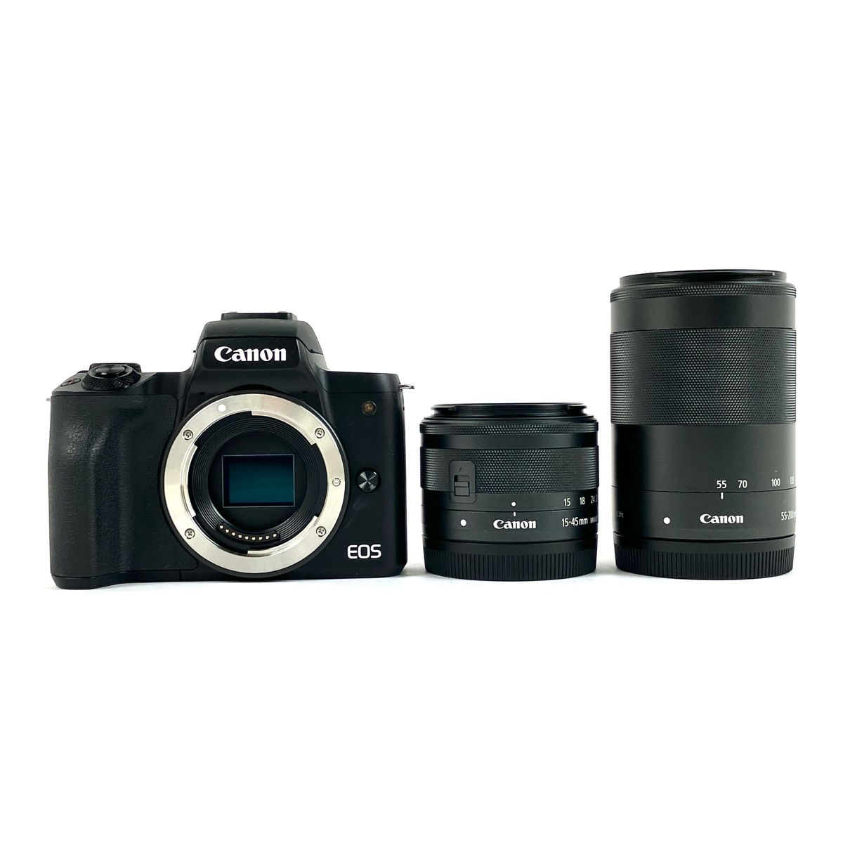 キヤノン Canon EOS Kiss M2 ダブルズームキット ブラック デジタル ミラーレス 一眼カメラ