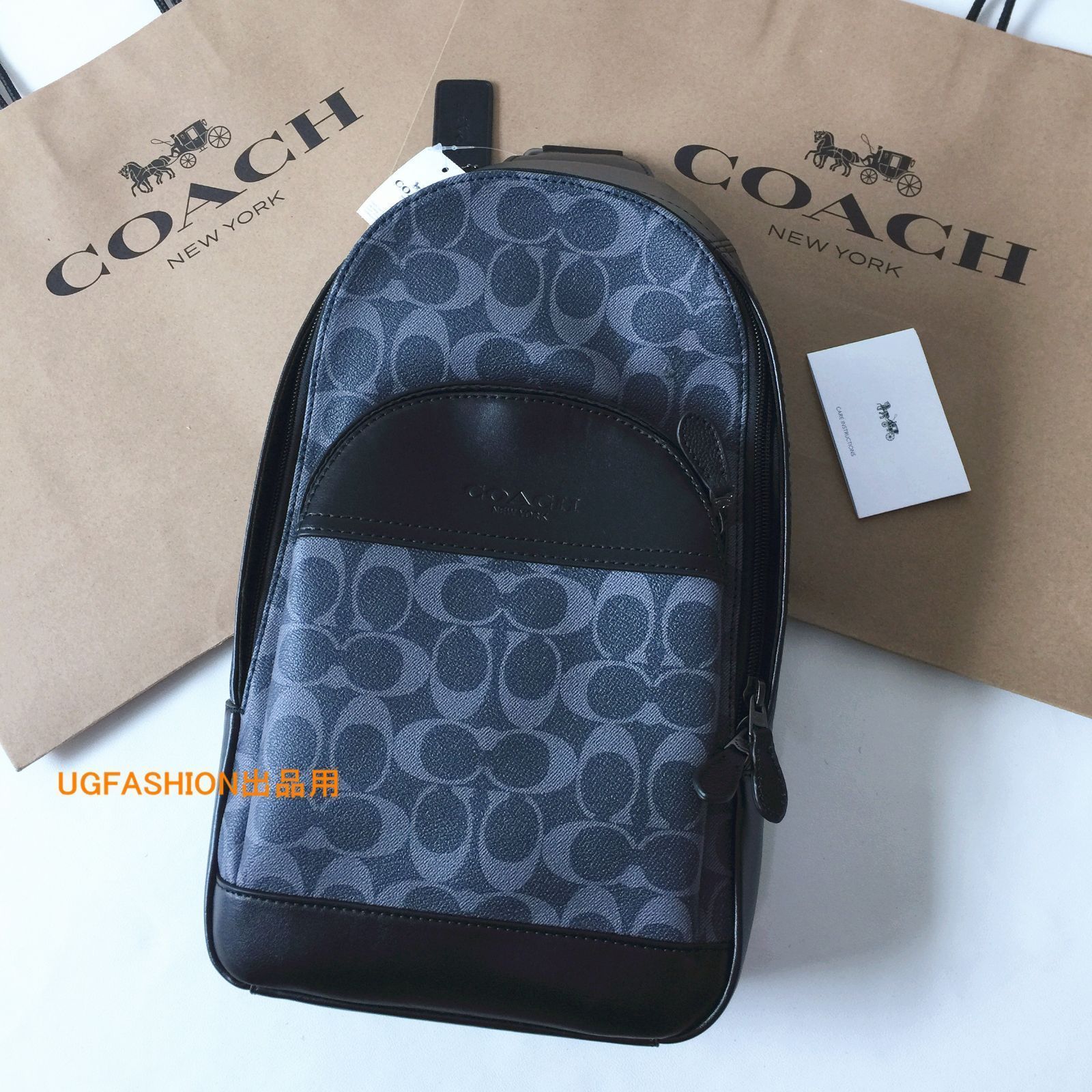 ＜コーチバッグ＞COACH/コーチバッグ ボディーバッグ F39942 ミッドナイトブルー クロスボディー ショルダーバッグ スリングバッグ　 斜めがけバッグ アウトレット品 紙袋付属　新品未使用