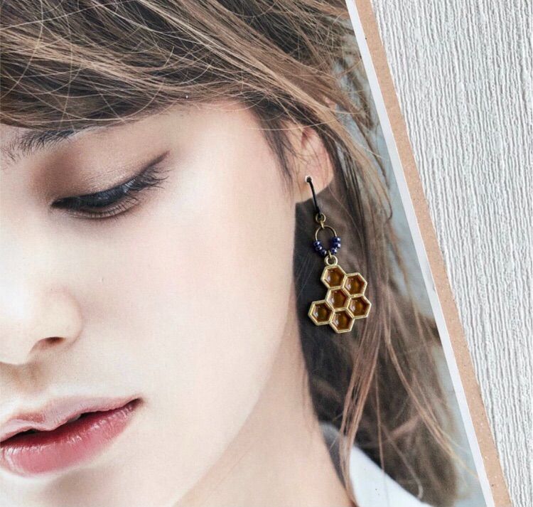 No.74 ◇ honeycomb Ⅱピアス 在庫1点☆ - Lily❀ 全品対象