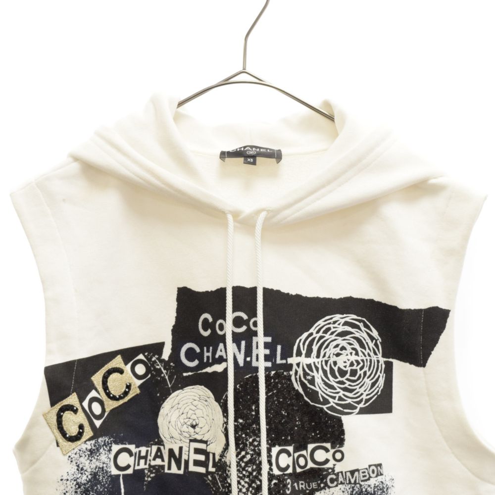 CHANEL シャネル COCO フロントスパンコールロゴプリント装飾