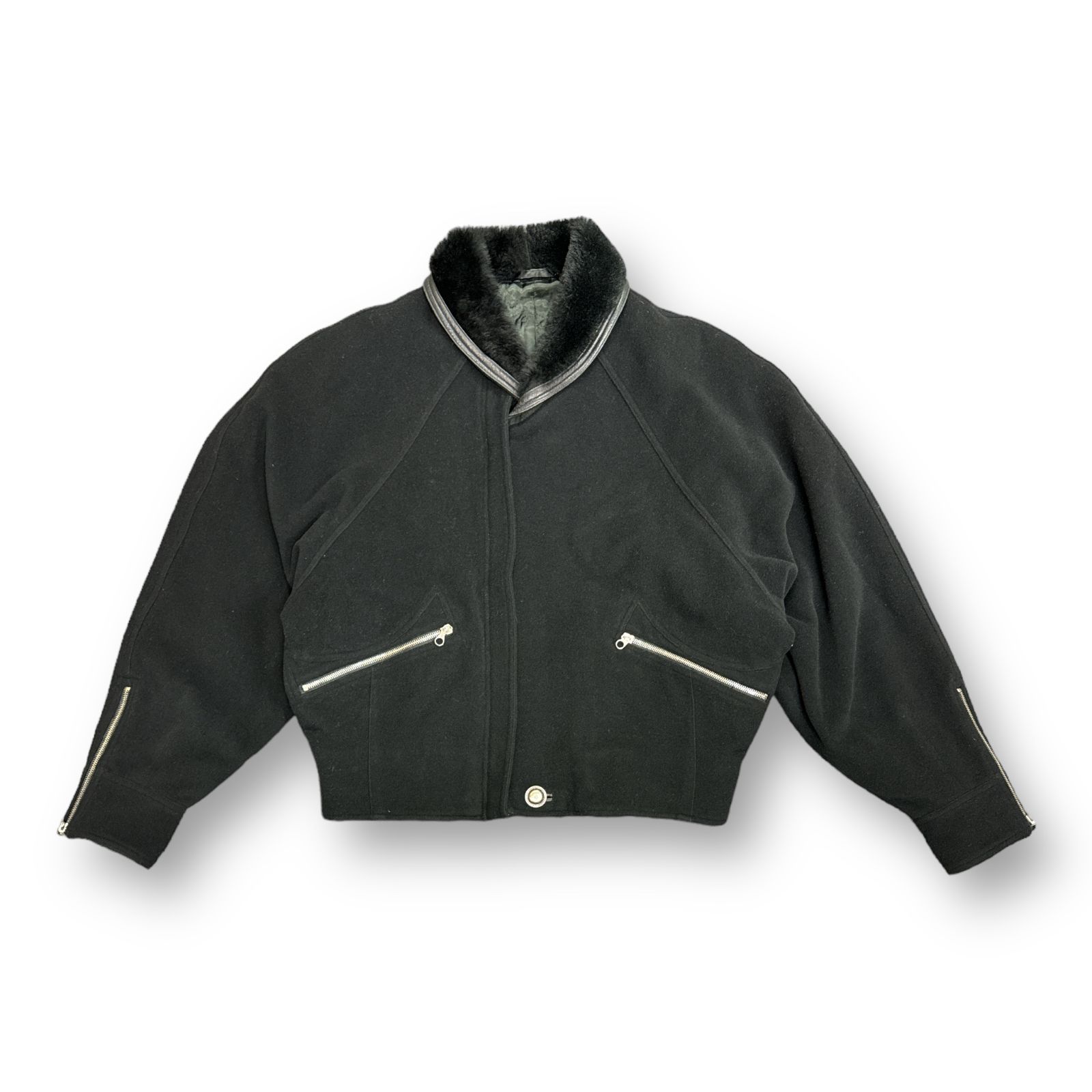 希少 GIANNI VERSACH カシミヤボンバージャケット ブルゾン 本人期 