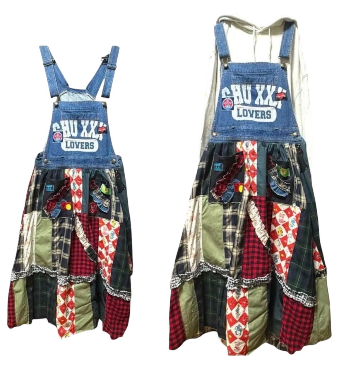 デニムリメイクサロペット 古着リメイクワンピース