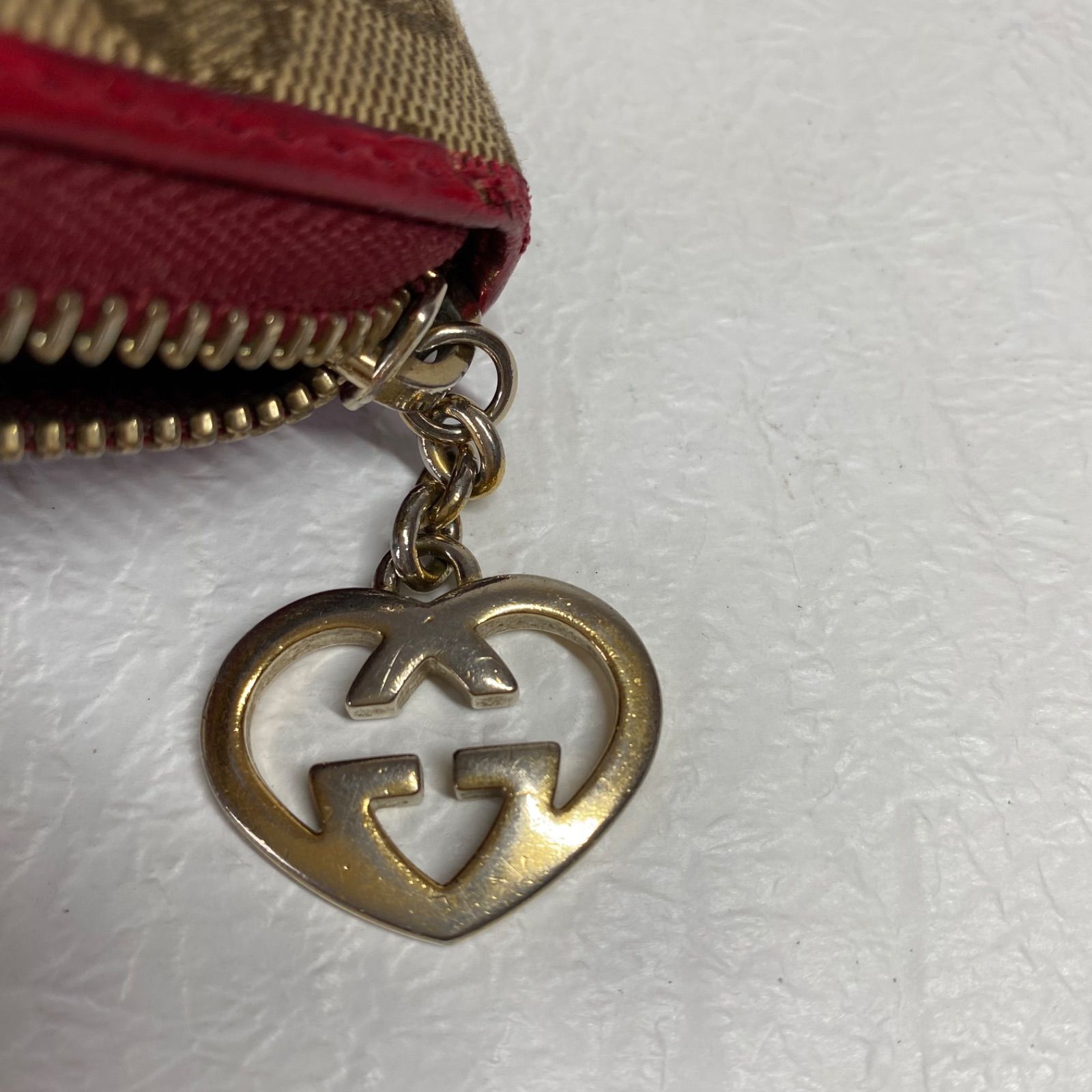 🧡美品🧡GUCCI GGキャンバス 長財布 ダークレッド赤 インター 🧡美品🧡GUCCI GGキャンバス 長財布 ダークレッド赤 インター
